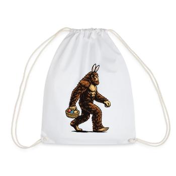 Bigfoot Easter Eggs Lustiger Sasquatch-Jäger - Turnbeutel - Weiß - Vorne