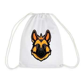 German Shepherd Dog Crown - Drawstring Bag - white - Front