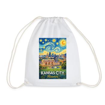 Kansas City, Missouri - Drawstring Bag - white - Front