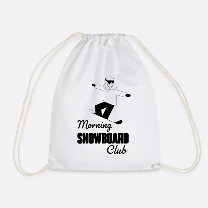 morning_snowboard_club - Drawstring Bag - white