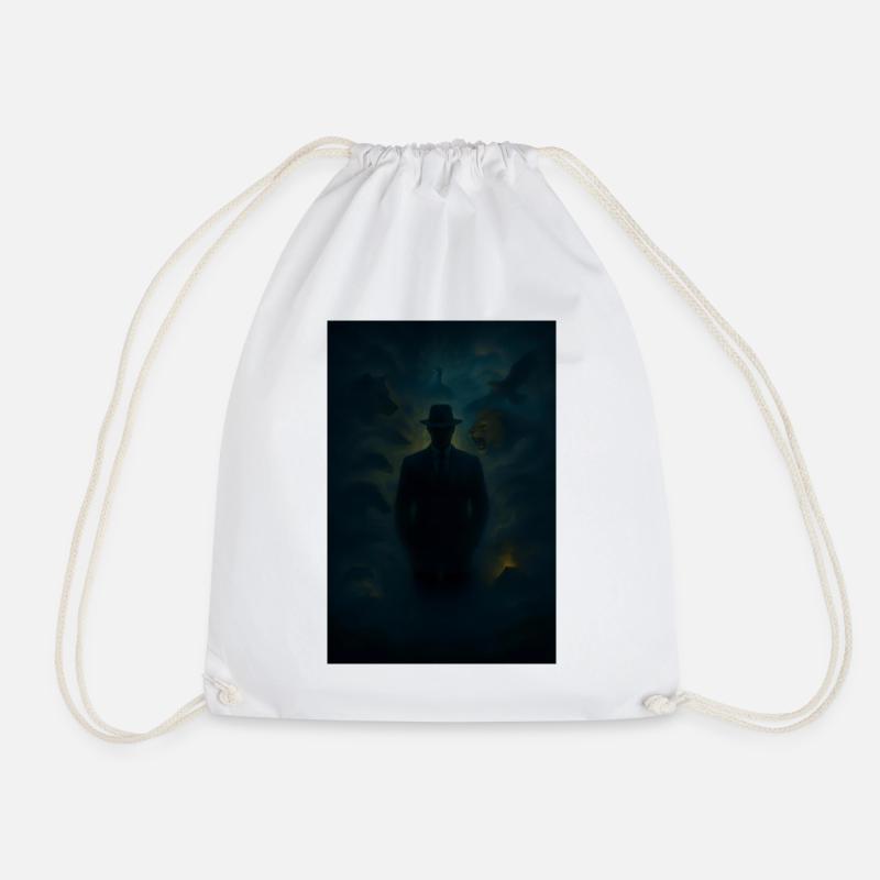 Shadow puzzles in the fog - Drawstring Bag - white