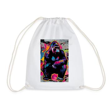 gorilla - Drawstring Bag - white - Front