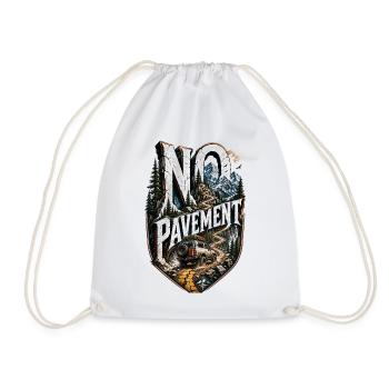 No Pavement Offroad 4x4 Off-Road Vehicle Adventure - Drawstring Bag - white - Front