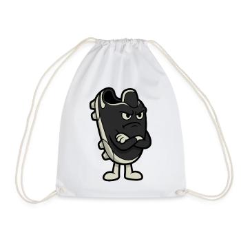 Grumpy Football Boot Funny Soccer Art - Drawstring Bag - white - Front