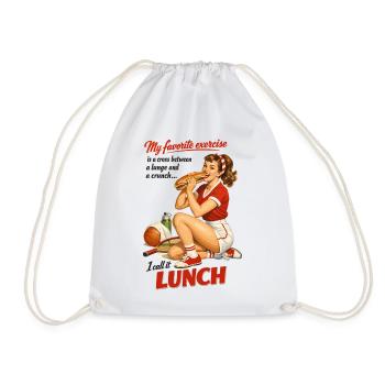 Déjeuner de fitness rétro Pin-Up : design sportif drôle - Sac de sport léger - blanc - Devant