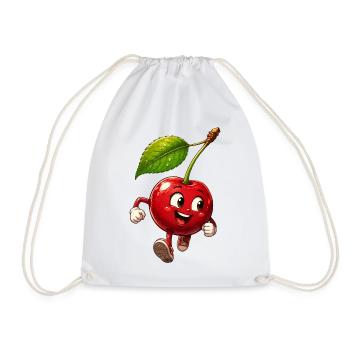 Funny Cherry - Drawstring Bag - white - Front