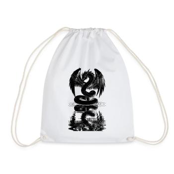 Dragon Blanc Ailé Serpent Reflet Eau Manga Fantasy - Sac de sport léger - blanc - Devant