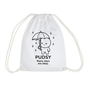 Pudsy – Rainy Days Are Okay | Cozy Rain Mood - Turnbeutel - Weiß - Vorne