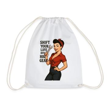 Pin-up Mécanique de voitures : Transforme ta vie - Sac de sport léger - blanc - Devant