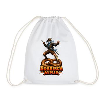 Boarisch Ninja – Retro Bayern Samurai Vintage Shir - Turnbeutel - Weiß - Vorne