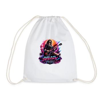 Guitar - Drawstring Bag - white - Front