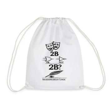 2B OR NOT 2B Logic Gate Mashup - Drawstring Bag - white - Front