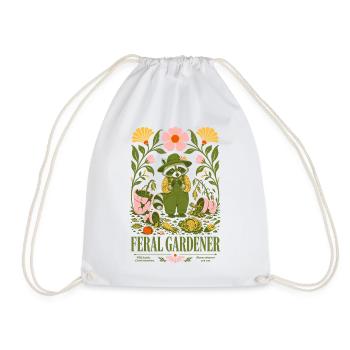 Feral Gardener Organic Gardening - Drawstring Bag - white - Front