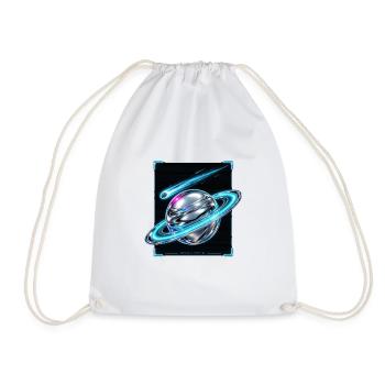 Saturn's neon Orb - Drawstring Bag - white - Front