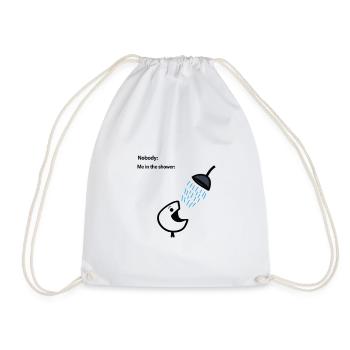 Introvert Shower Humor Alone Time - Drawstring Bag - white - Front