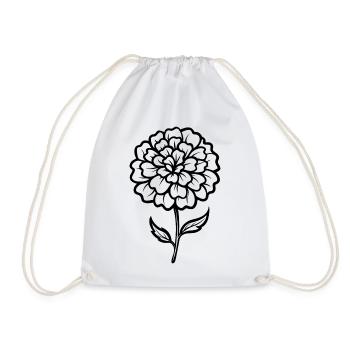 Marigold flower - Drawstring Bag - white - Front