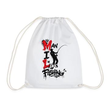 Fishing man - Humor - Drawstring Bag - white - Front