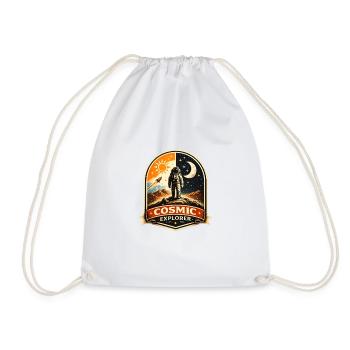 Cosmic Explorer Patch - Drawstring Bag - white - Front