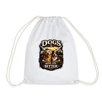 Les chiens rendent la vie meilleure - Sac de sport léger - blanc - Devant