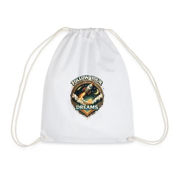 Follow Your Dreams Rocket - Drawstring Bag - white - Front