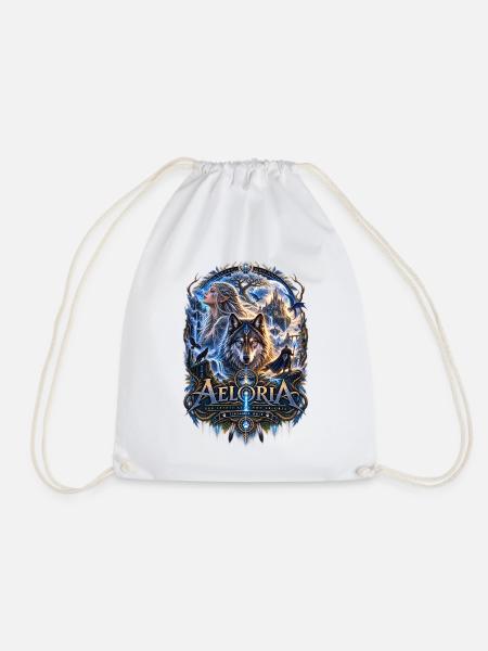 Der letzte Atem von Aeloria Fantasy Wolf - Turnbeutel - Weiß