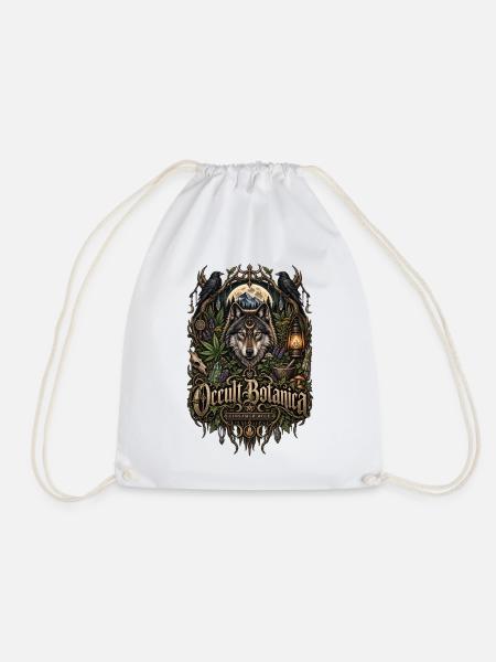 Occult Botanica Wolf Kräuter Fantasy Design - Turnbeutel - Weiß