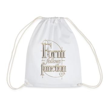 Form folgt Funktion – Ornament Metall - Turnbeutel - Weiß - Vorne