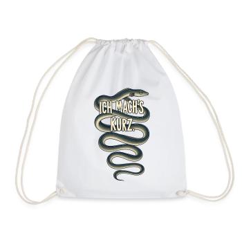 Ich mach’s kurz – endlos langer Aal - Turnbeutel - Weiß - Vorne