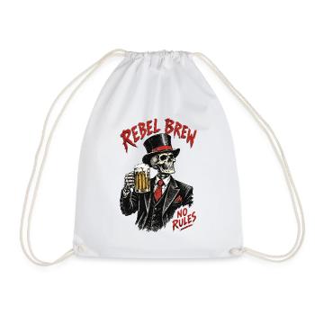 Rebel Brew Skull ohne Regeln - Turnbeutel - Weiß - Vorne