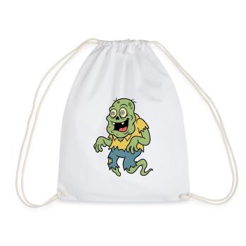 Retro-Cartoon-Zombie-Geist mit wirbelnden Augen - Turnbeutel - Weiß - Vorne