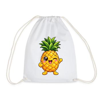 Ananas Kawaii Style – Süße Tropenfrucht - Turnbeutel - Weiß - Vorne