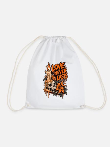 Love Never Dies Gothic Skull - Turnbeutel - Weiß