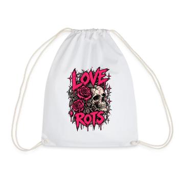 Love Rot Skull Roses Neon Goth - Turnbeutel - Weiß - Vorne