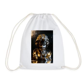 Goldene Cherub-Büste mit Felsgeste - Turnbeutel - Weiß - Vorne