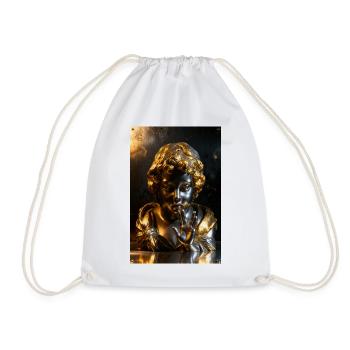 Goldene Shush-Cherub-Büste - Turnbeutel - Weiß - Vorne