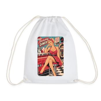 50s Rockabilly Diner: Blondes Pin-Up Girl - Turnbeutel - Weiß - Vorne