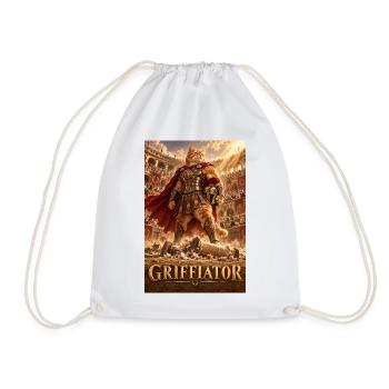 Griffiator: Gladiatorkatze - Turnbeutel - Weiß - Vorne