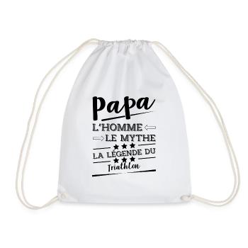 Papa la légende Triathlon cadeau - Sac de sport léger - blanc - Devant