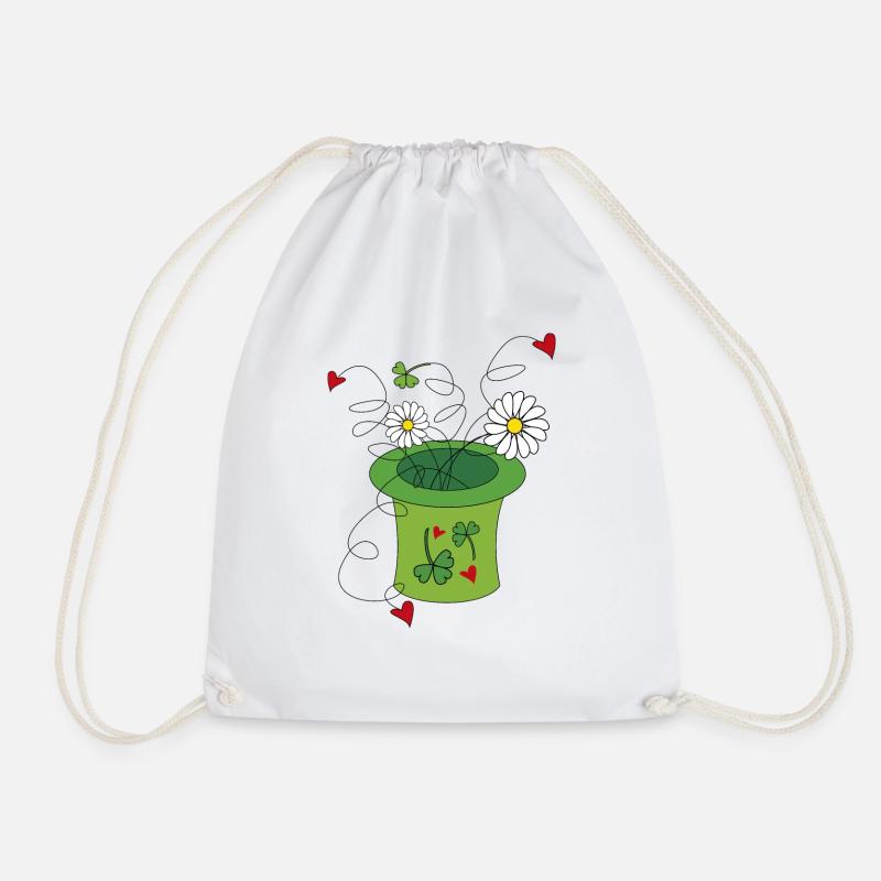 St. Patrick's Hat - Drawstring Bag - white