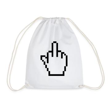 Middle finger - Drawstring Bag - white - Front