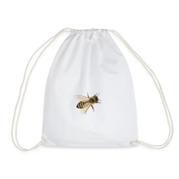 bee - Drawstring Bag - white - Front