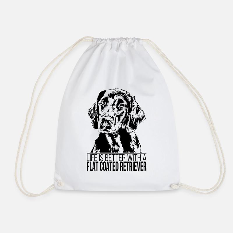 FLAT COATED RETRIEVER life is better Hund Wilsigns - Turnbeutel - Weiß