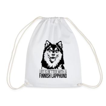FINNOIS LAPPHUND La vie mieux Chien dit Wilsigns - Sac de sport léger - blanc - Devant