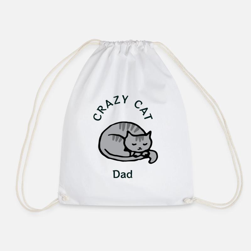 Crazy Cat Dad - Turnbeutel - Weiß