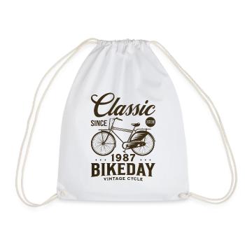 Cyclist 1987 Bike 35 years anniversary - Drawstring Bag - white - Front