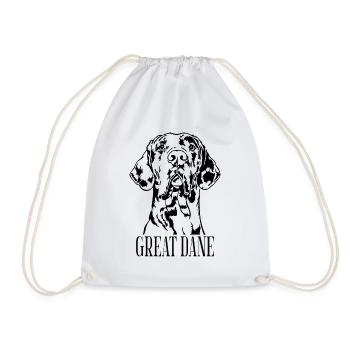 Great Dane Harlequin Portrait Hunde Wilsigns - Turnbeutel - Weiß - Vorne