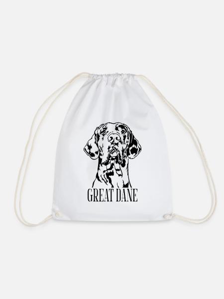 Great Dane Harlequin Portrait Hunde Wilsigns - Turnbeutel - Weiß