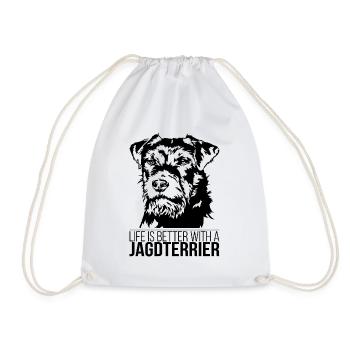 Jagdterrier life is better Dogs Dog Wilsigns - Drawstring Bag - white - Front