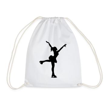 Eiskunstlauf Schlittschuhe Pirouette Balance - Turnbeutel - Weiß - Vorne