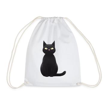 cute black cat - Turnbeutel - Weiß - Vorne